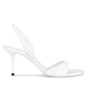 Paris Texas | Lidia Slingback 70 Sandal in White Leather Open Toe Heel 41 / 11